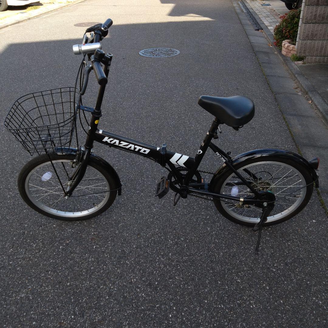 【マイ時計】KAZATO 折り畳み自転車 ブラック　20インチ