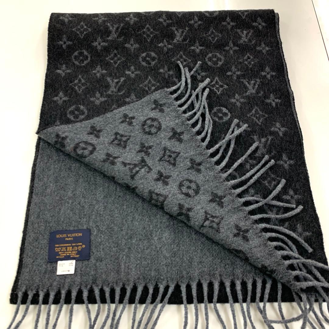 超美品　ヴィトン　モノグラム　グラデーション　マフラー　ウール　カシミヤ