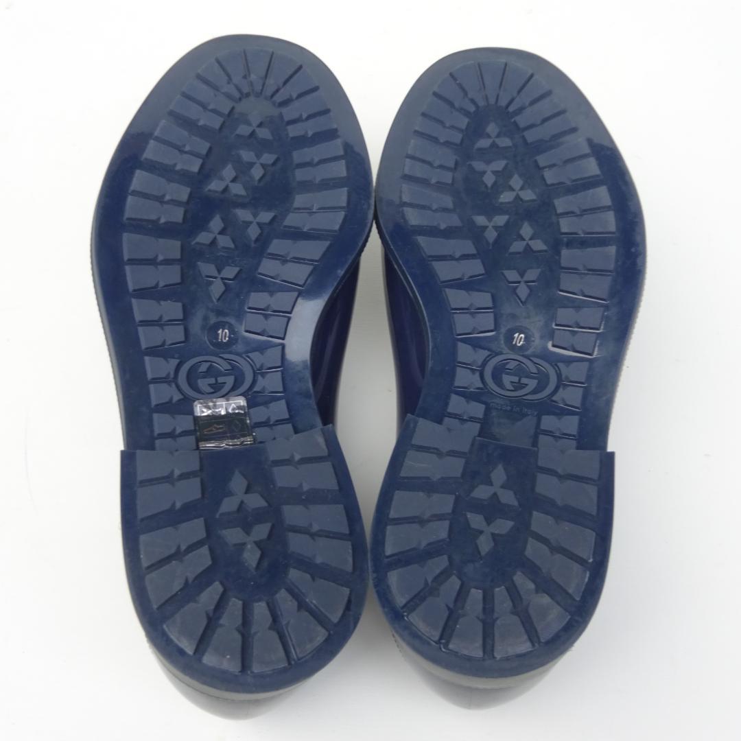 GUCCI グッチ ホースビット ラバーレインシューズ ローファー 雨用紺10