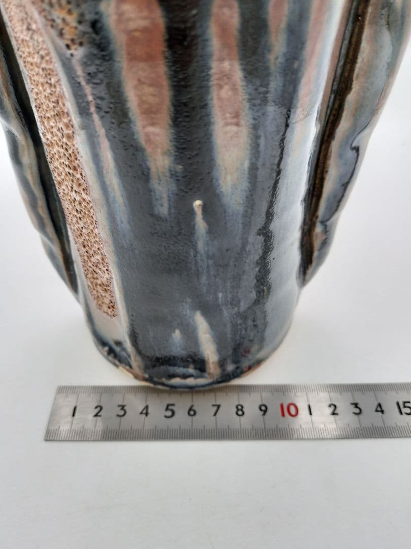 c675 古瀬戸花入 13代山口小左衛門 木箱 茶道具 古物 ご覧くださり