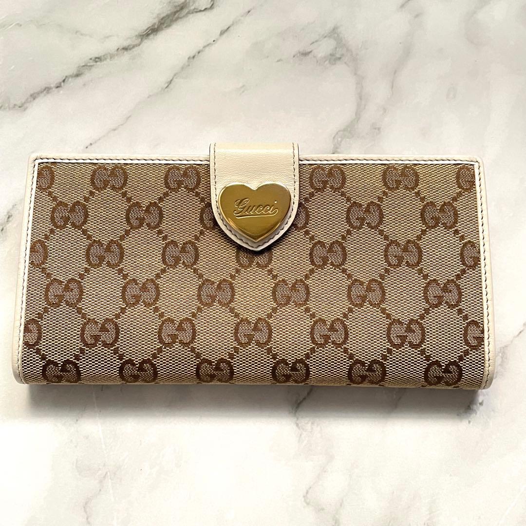 GUCCI グッチ ラブリーハート GGキャンバス 長財布 0217-① - メルカリ