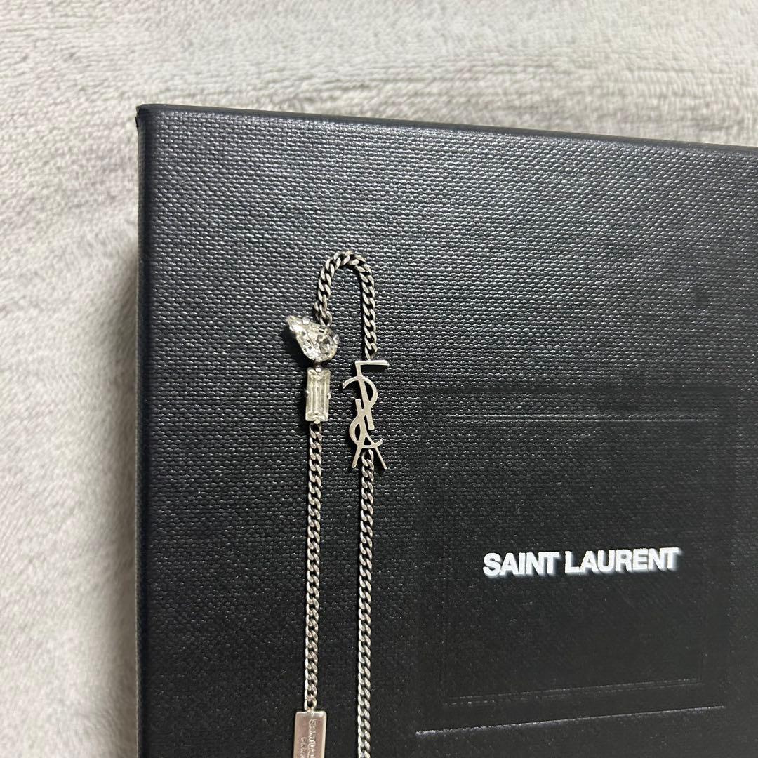 SAINTLAURENTカサンドラチャームブレスレット(メタル＆ラインストーン)