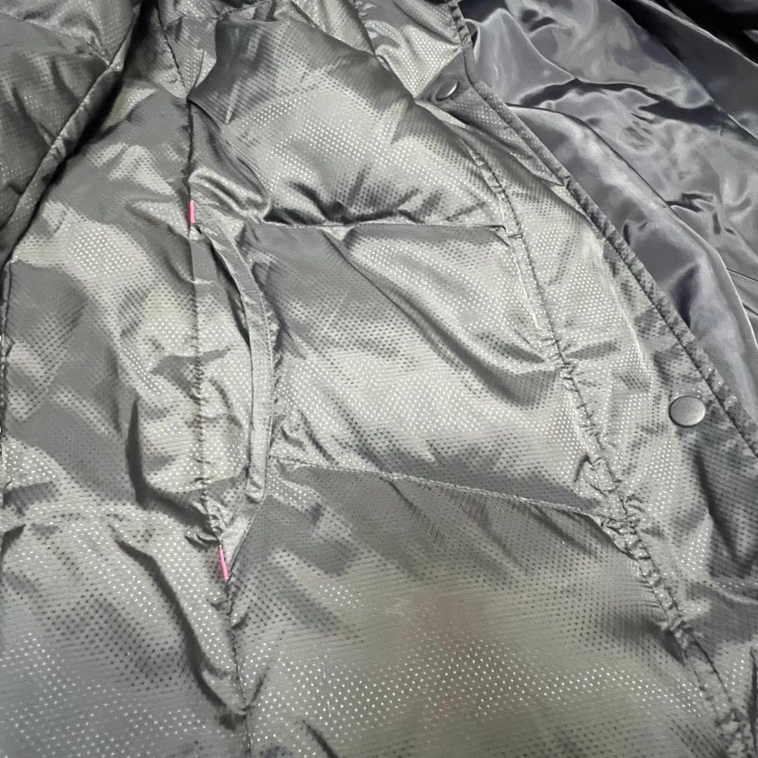 ミズノ フード付き ロング丈 ダウン ベンチコート ブラック レディース L