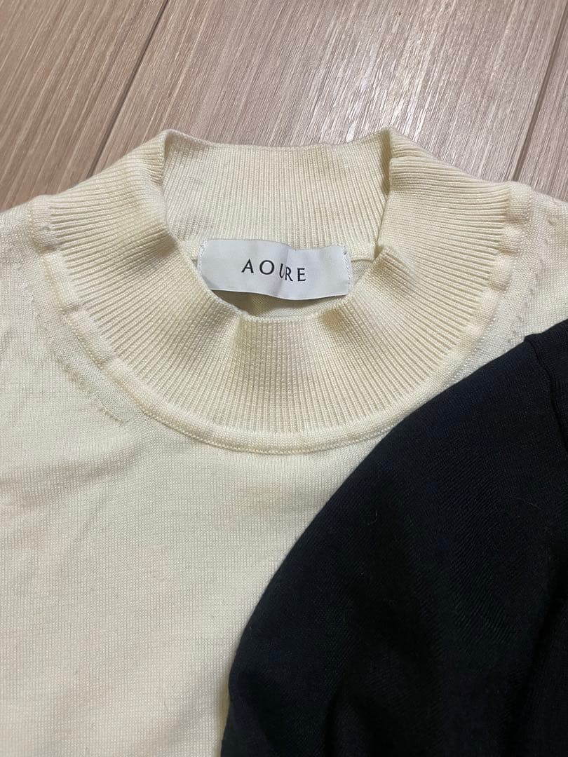 AORE 長袖ニット 2枚セット アイボリー ブラック