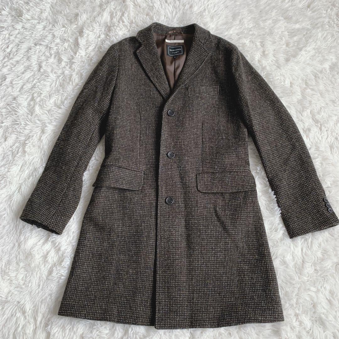 【美品】ビームス BEAMS ハリスツイード ロングコート Lサイズ