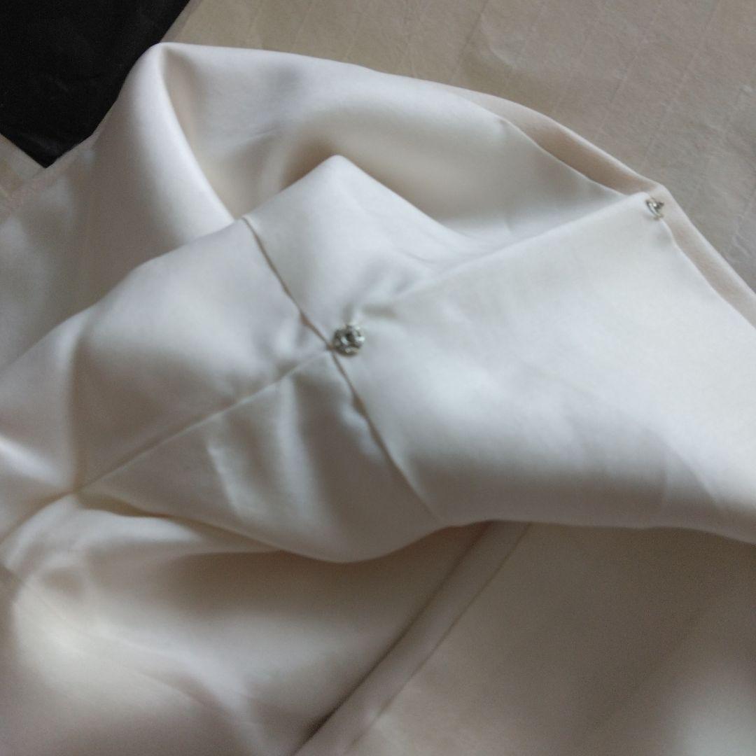 未使用品 訪問着 鳥と花模様白つばき グレーとホワイト、長襦袢付