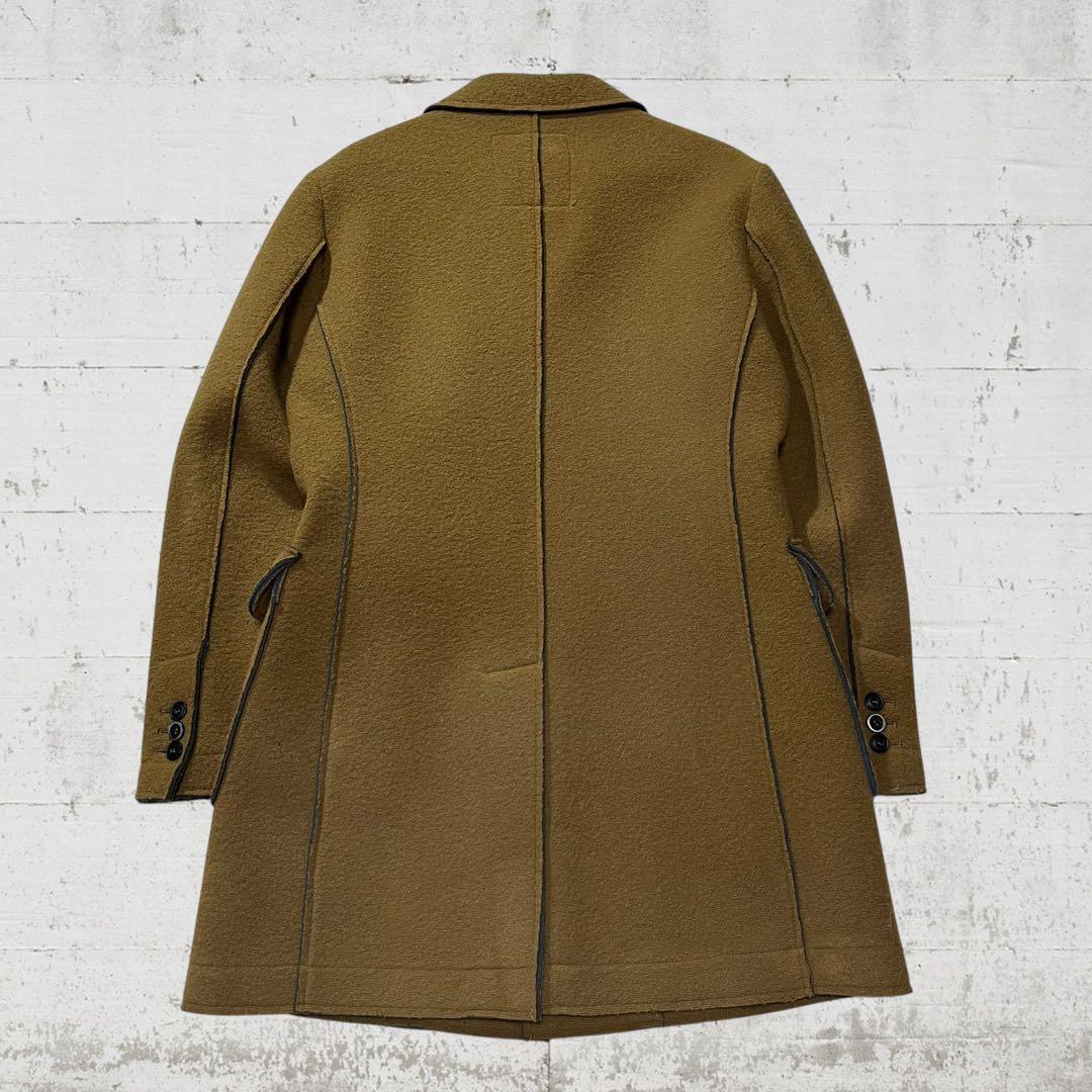 大きいサイズ BOB ボブ チェスターコート イタリア製 ウール混 ブラウン