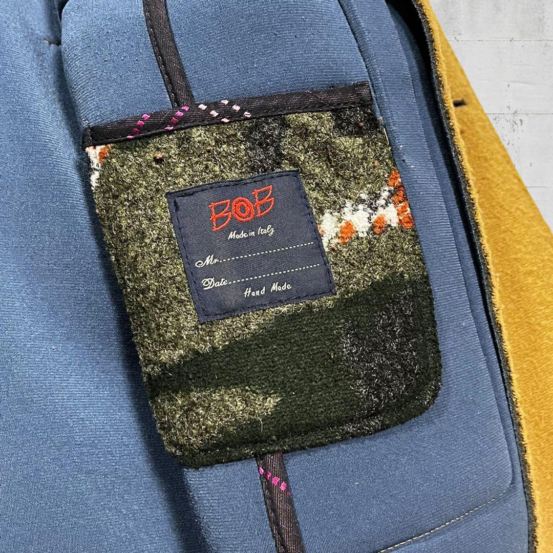 大きいサイズ BOB ボブ チェスターコート イタリア製 ウール混 ブラウン