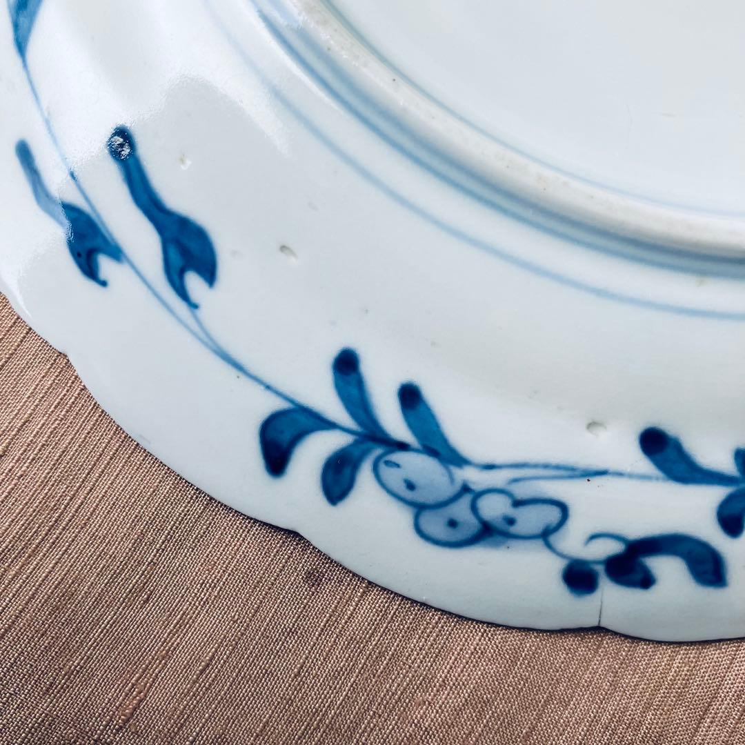 精磁会社　③ 輪花プレート　鳳凰　丸紋　有田焼　明治伊万里　希少　古伊万里