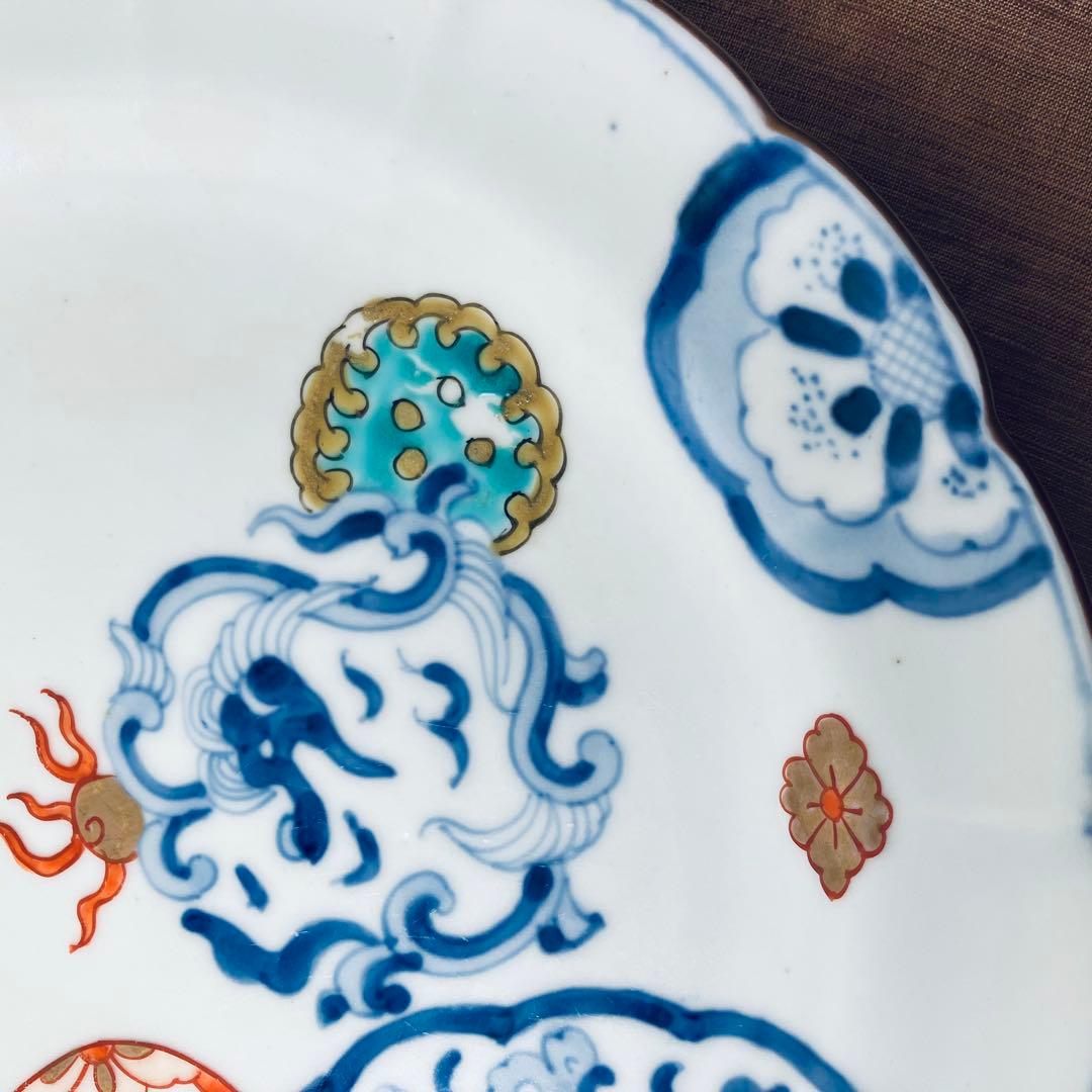 精磁会社　③ 輪花プレート　鳳凰　丸紋　有田焼　明治伊万里　希少　古伊万里