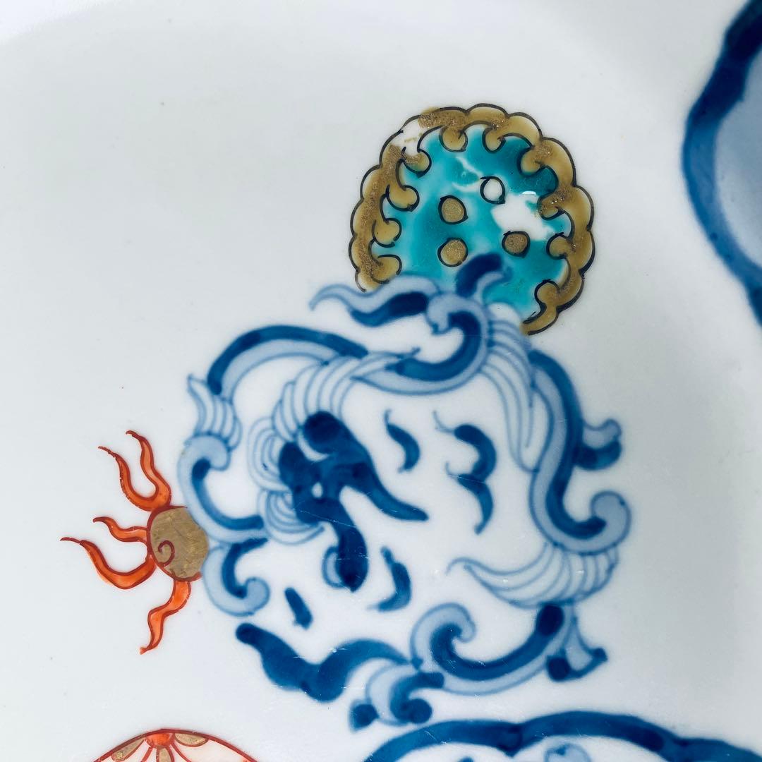 精磁会社　③ 輪花プレート　鳳凰　丸紋　有田焼　明治伊万里　希少　古伊万里