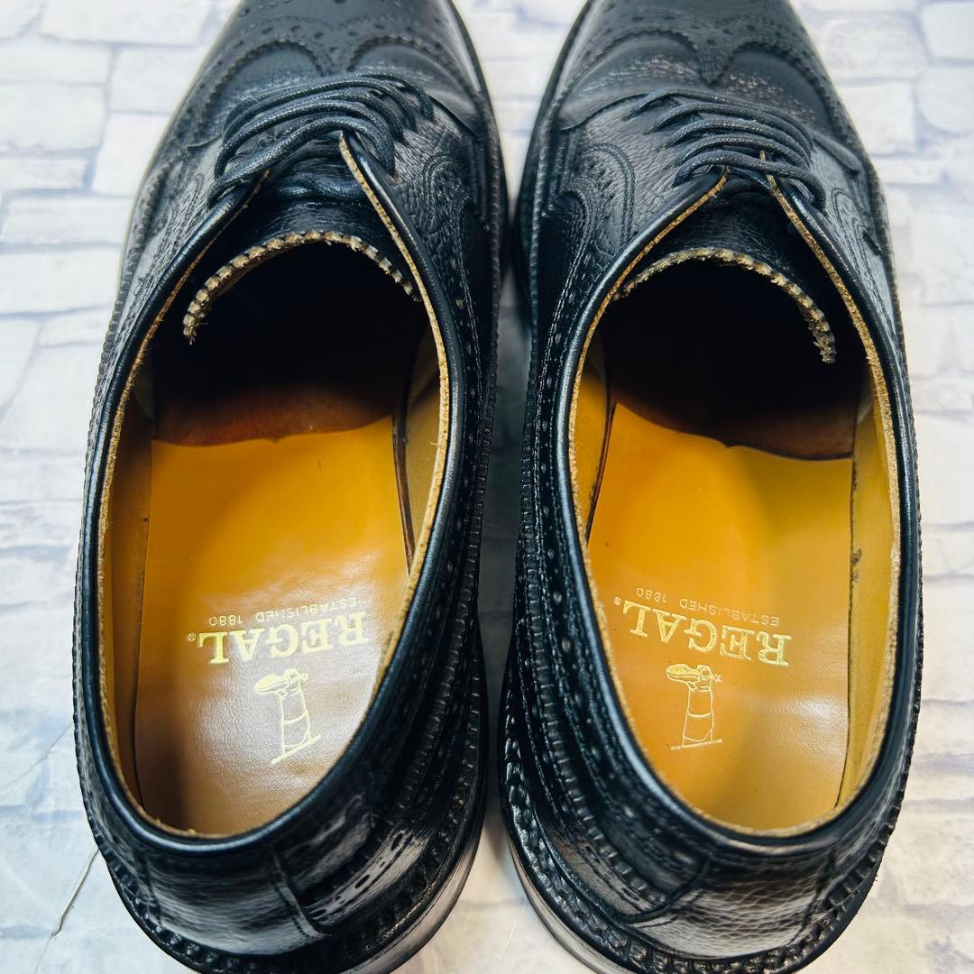 未使用級 REGALリーガル 2585 ウィングチップ シボ革 24.5cm