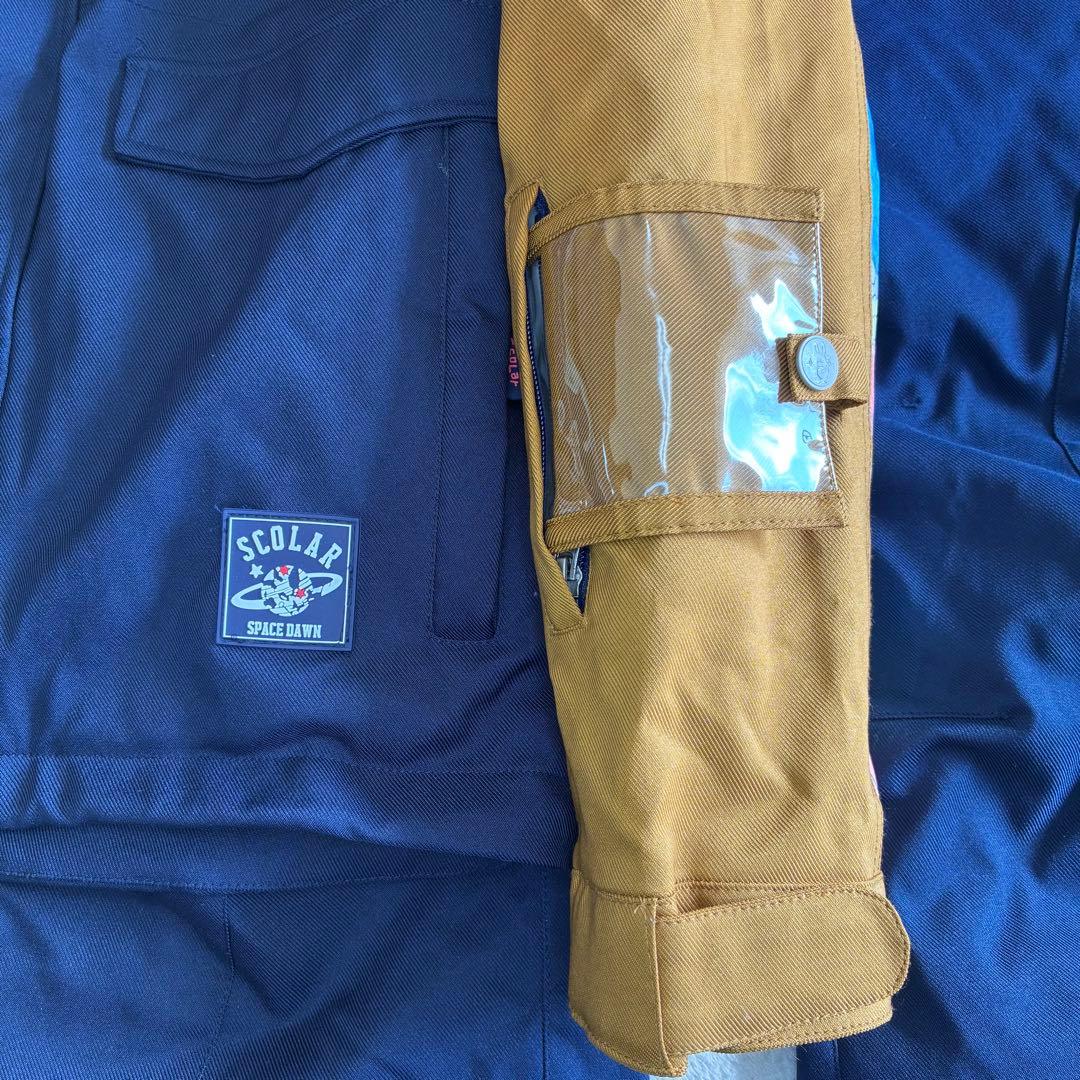 美品　ScoLarスキー・スノーボードウェア　ネイビー×ブラウン