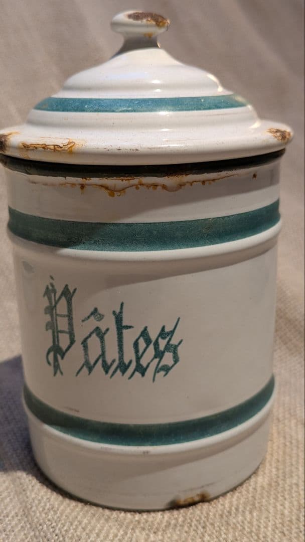 フランス　希少エトワール社　アンティーク　ホーロー　キャニスター 6個セット