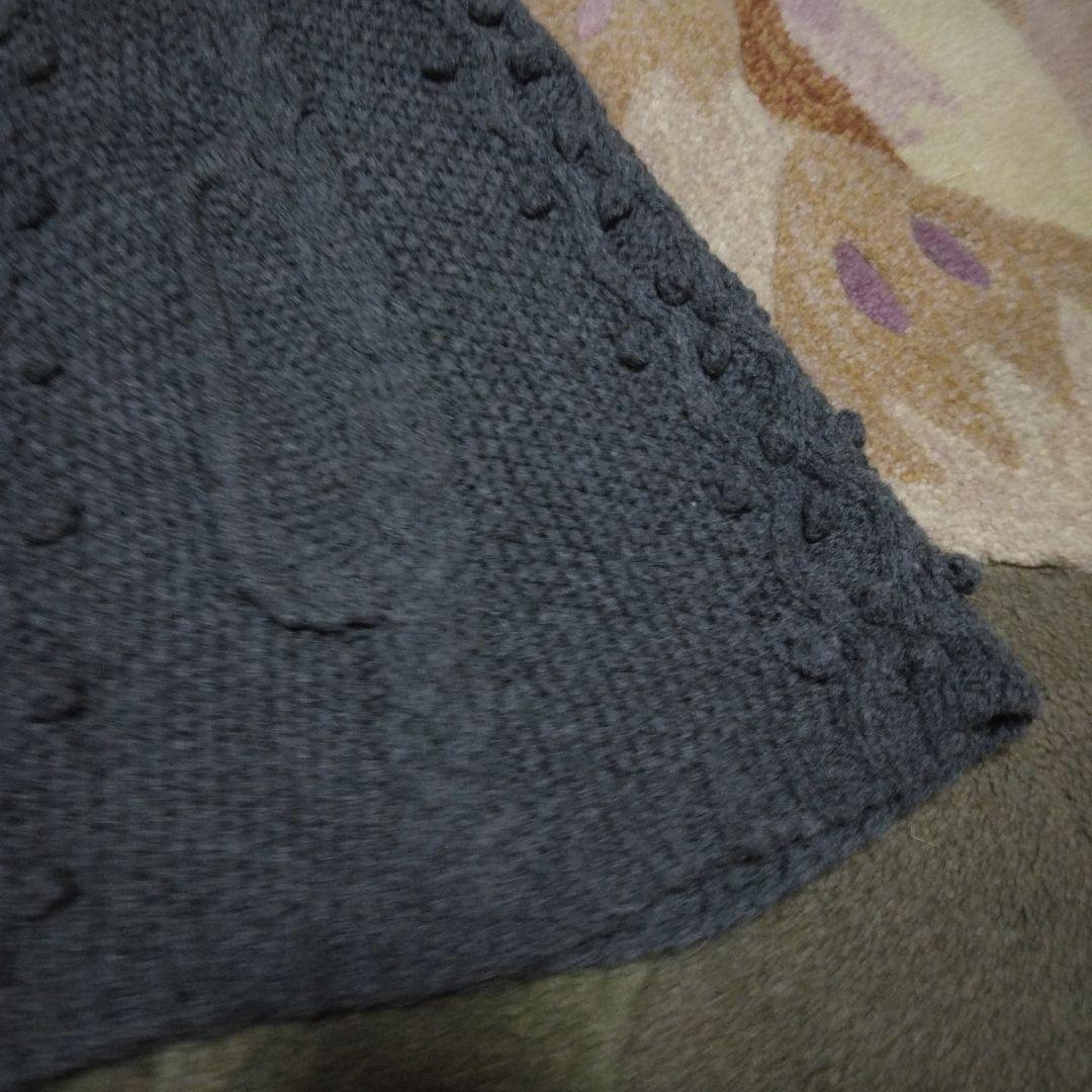 ピンクハウス　美品ダークグレー フード付きニットポンチョ