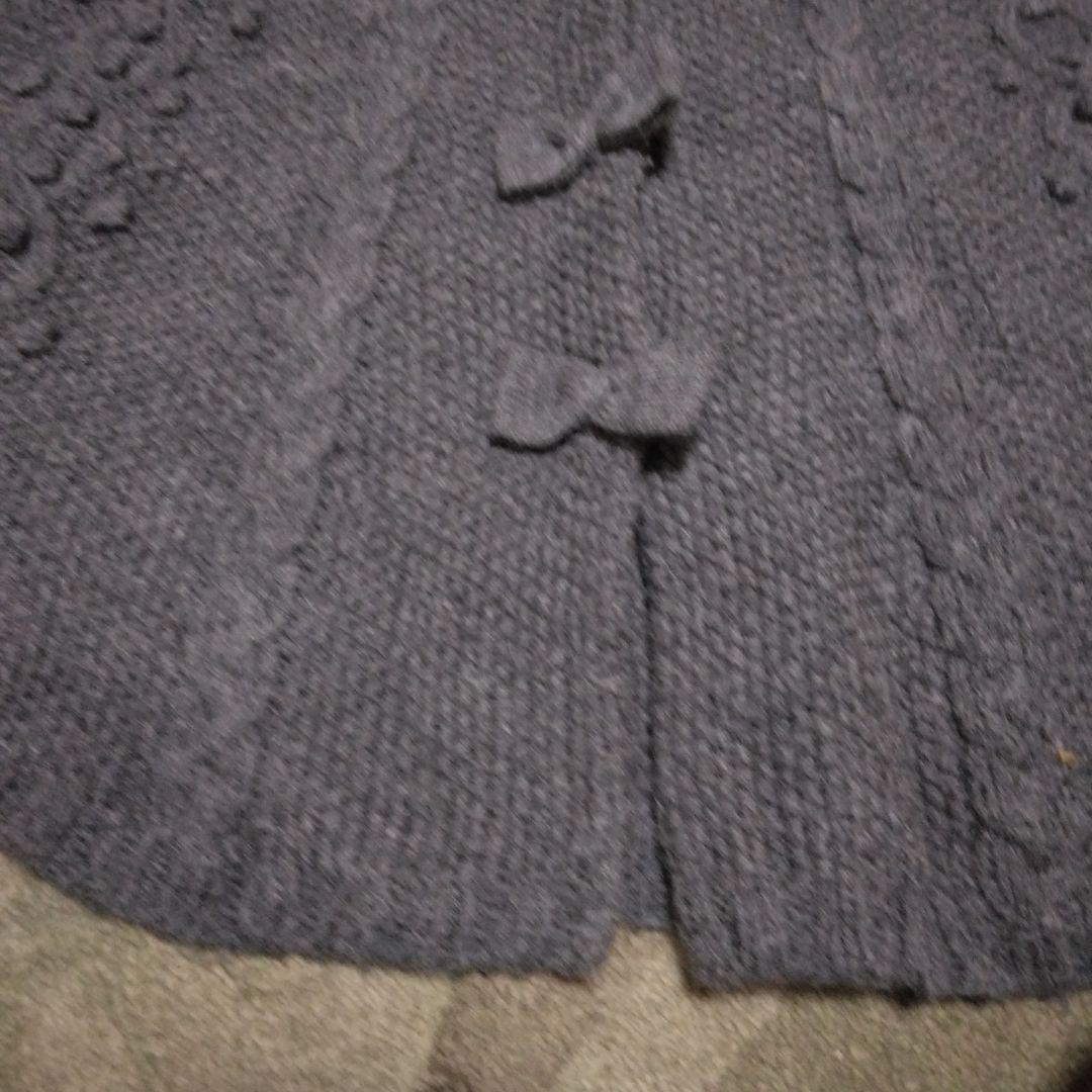 ピンクハウス　美品ダークグレー フード付きニットポンチョ