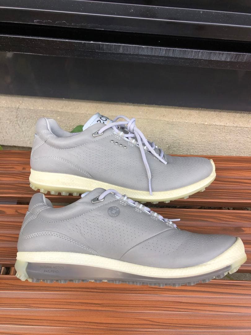 247番 新品未使用ECCOゴルフシューズ グレー36 23.0cmスパイクレス