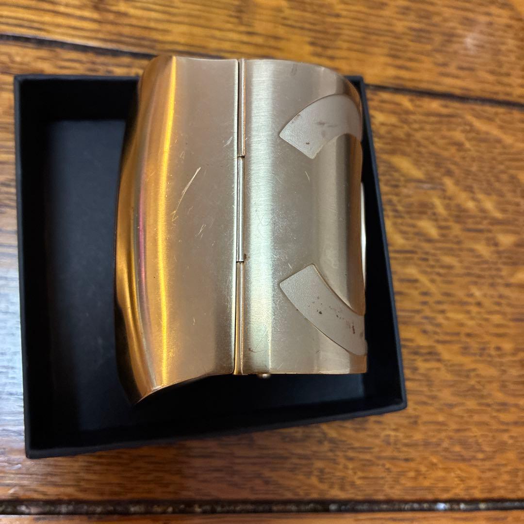 CHANEL シャネル ココマーク ゴールド ワイドバングル 希少 ミラー付き