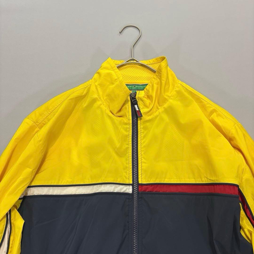 トミーヒルフィガーゴルフ　ナイロンジャケット　LL イエロー　ネイビー　メンズ
