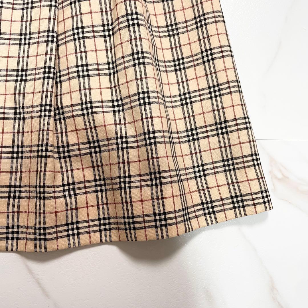 美品✨ BURBERRY ワンピース ノバチェック 白襟 金ボタン 130