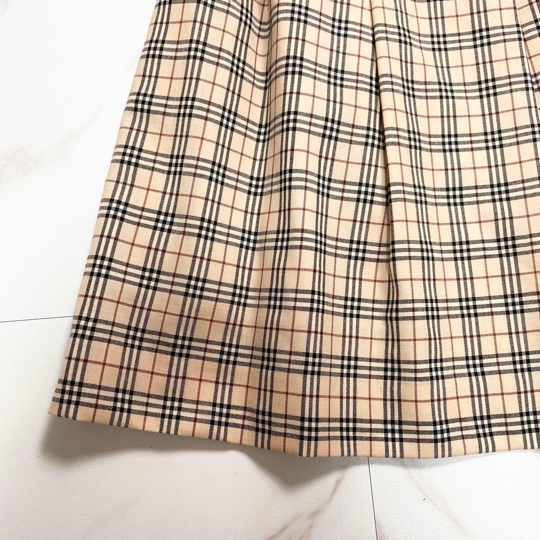 美品✨ BURBERRY ワンピース ノバチェック 白襟 金ボタン 130