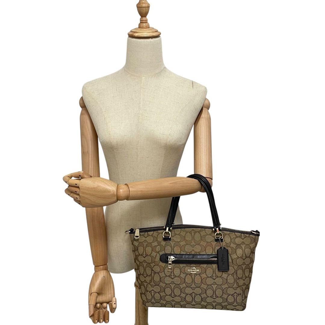 極美品✨保存袋付 コーチ 2way トート ショルダーバッグ キャンバス×レザー