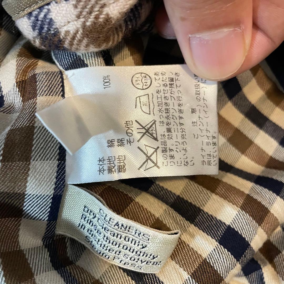 アクアスキュータム　ネイビー　ステンカラーコート　ロングコート　ライナー付き