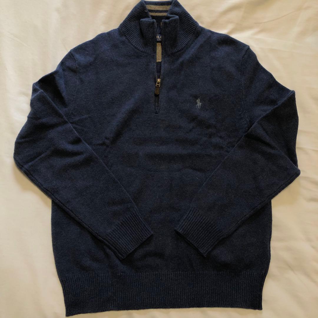 【新品】Polo Ralph Lauren ハーフジップカシミヤ混紡セーター　S