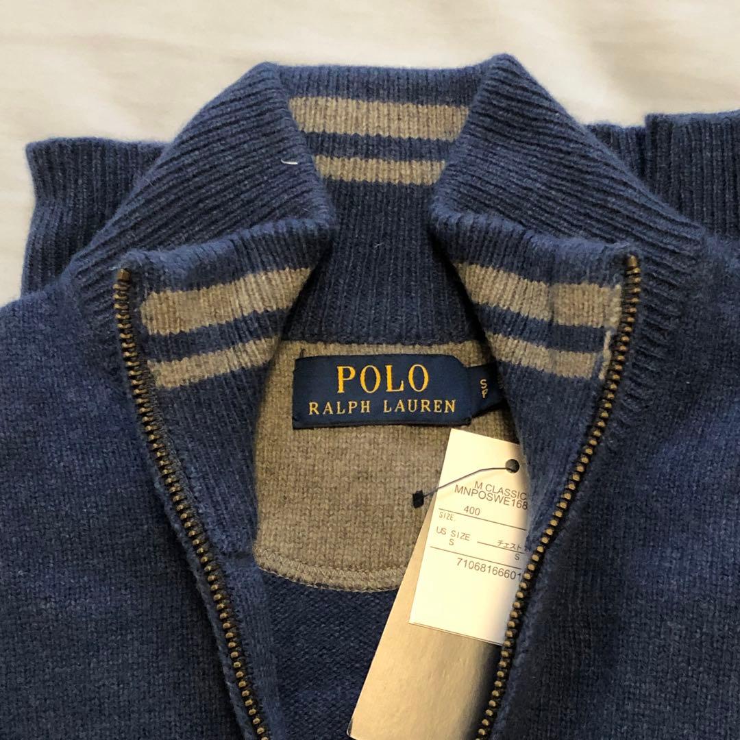 【新品】Polo Ralph Lauren ハーフジップカシミヤ混紡セーター　S