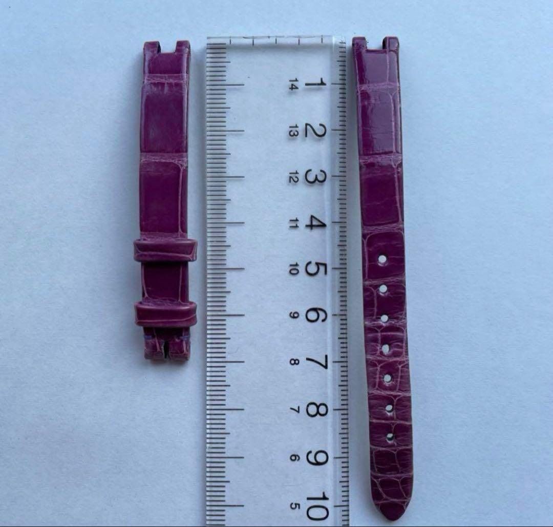 Tamaミニべニュワール　クロコ　純正　ベルト　紫　Cartier 時計