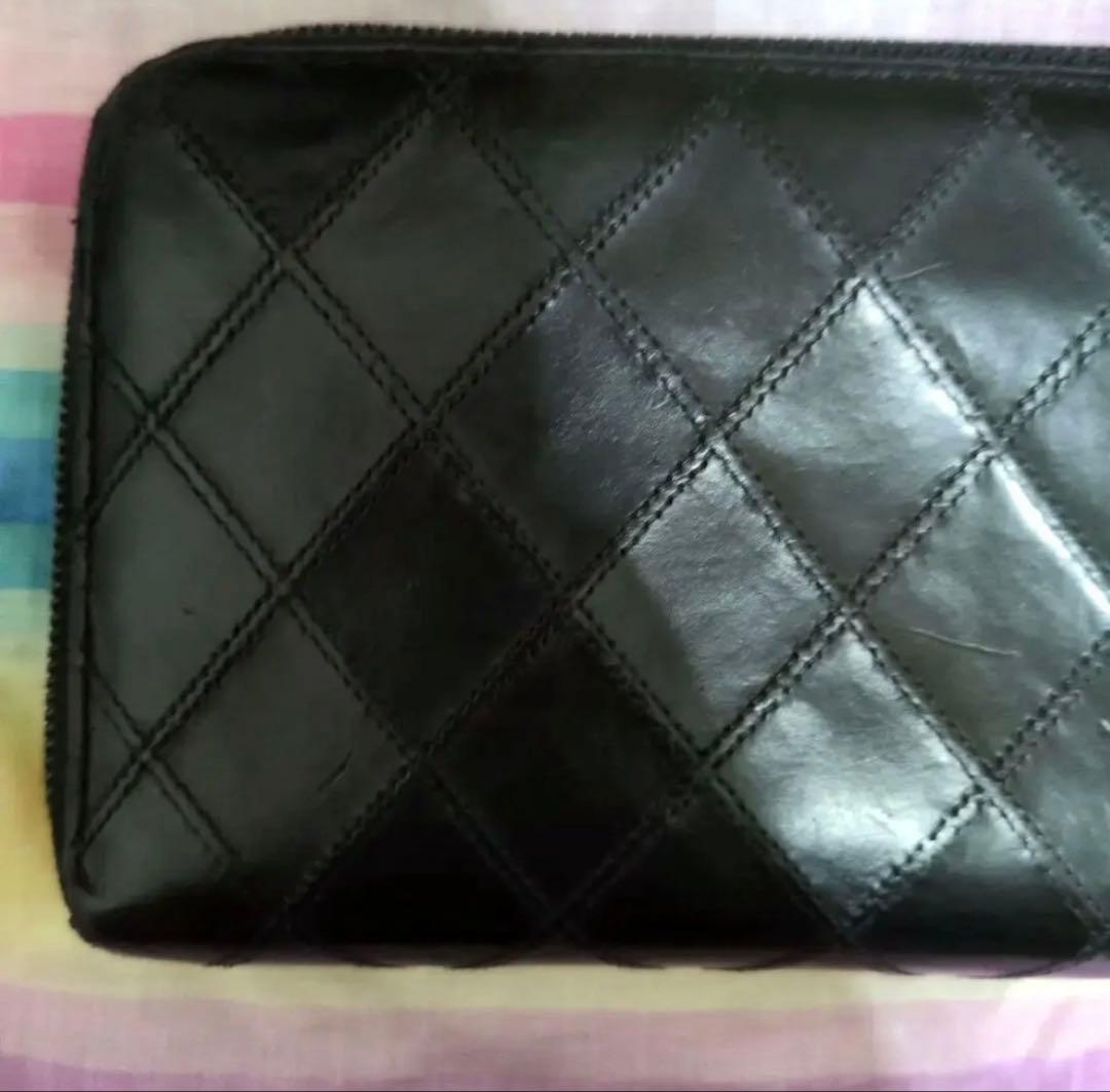 CHANEL ビコローレ ラウンドジップ 長財布 ヴィンテージ ギャランティ付