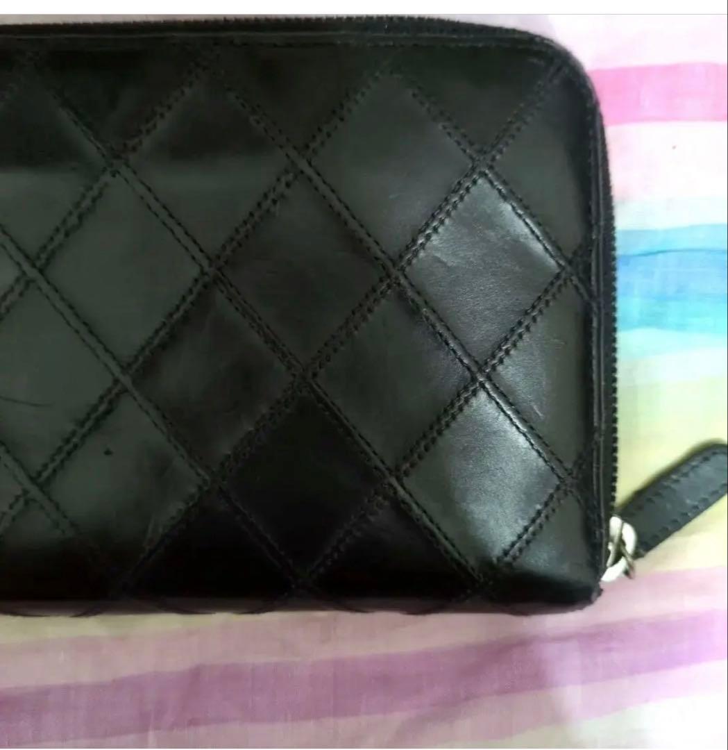 CHANEL ビコローレ ラウンドジップ 長財布 ヴィンテージ ギャランティ付