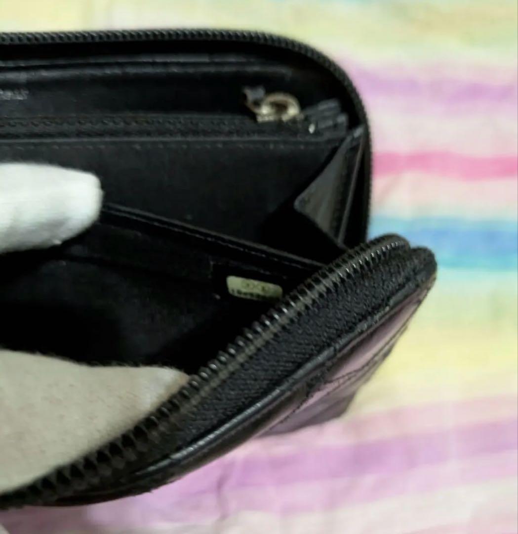 CHANEL ビコローレ ラウンドジップ 長財布 ヴィンテージ ギャランティ付