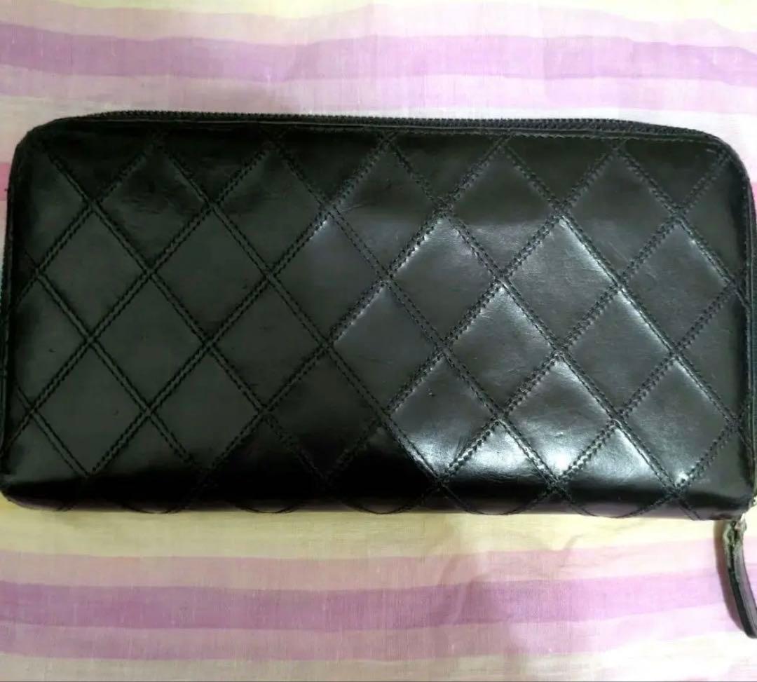 CHANEL ビコローレ ラウンドジップ 長財布 ヴィンテージ ギャランティ付