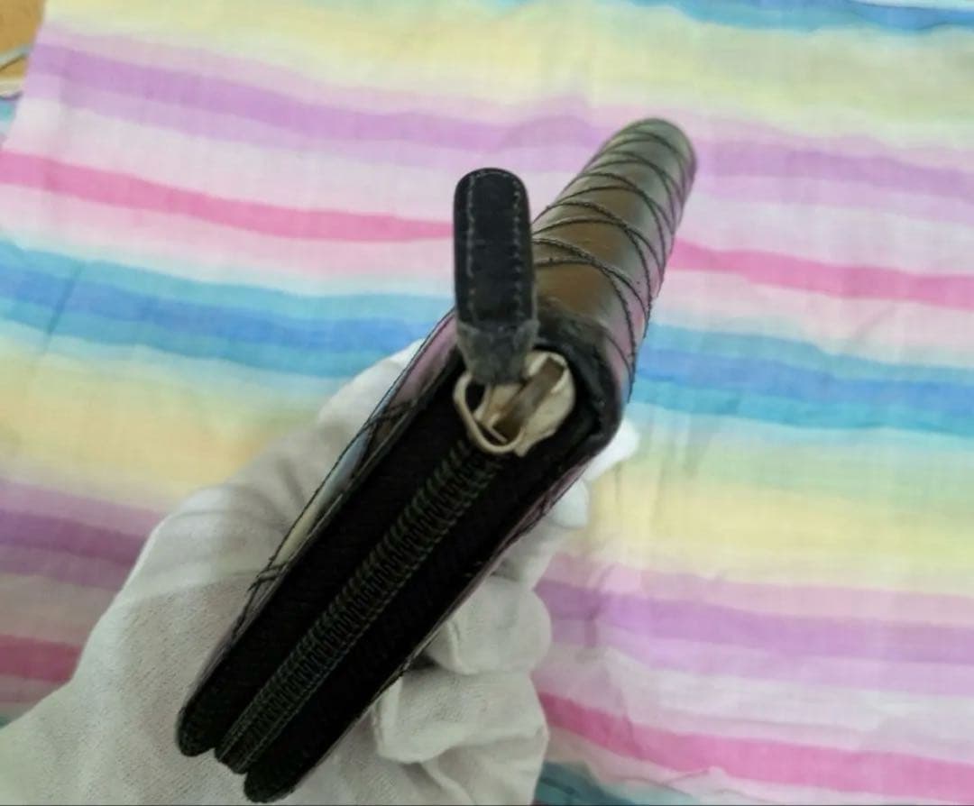 CHANEL ビコローレ ラウンドジップ 長財布 ヴィンテージ ギャランティ付