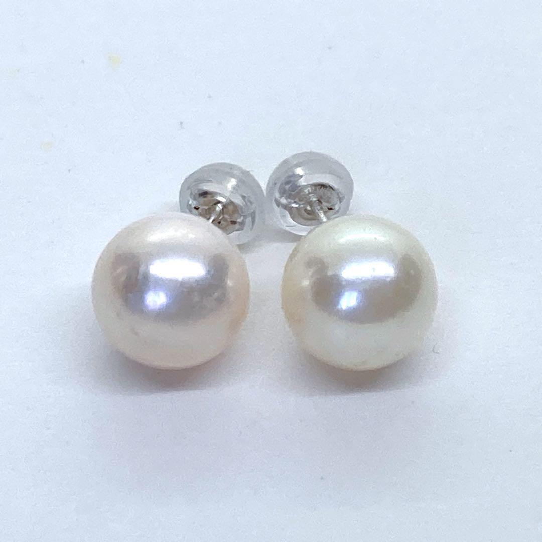 大珠9ミリ あこや真珠ピアス 新品 /N1084 アコヤ