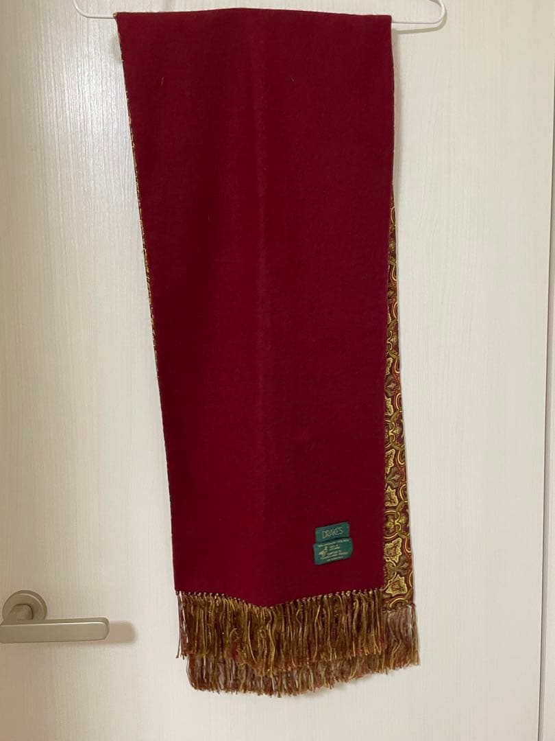 DRAKE´S ボルドー マフラー カシミヤ混の通販はau PAY マーケット