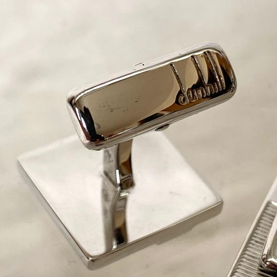 極美品【dunhill】幾何学模様 スクエア型 カフリンクス タイバーSV925