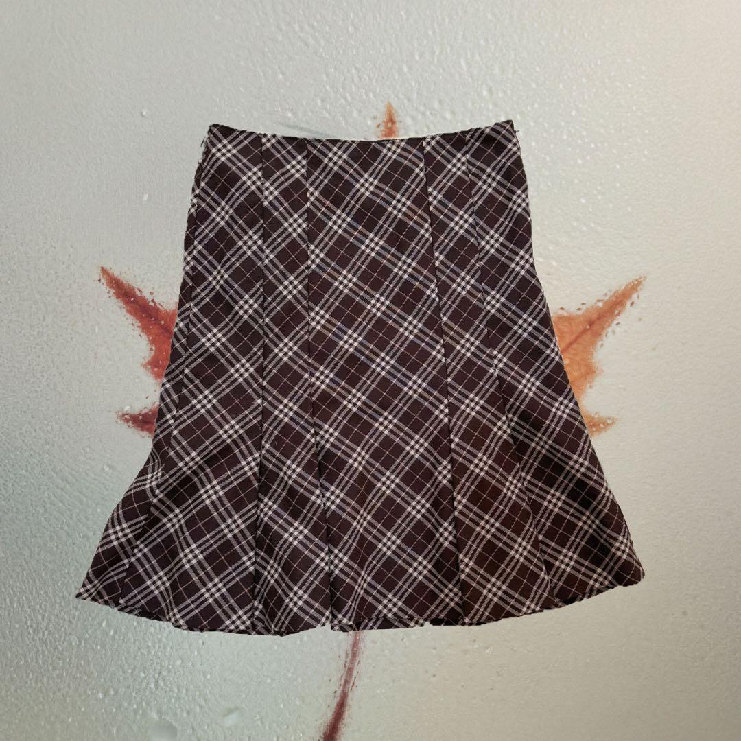 バーバリーブルーレーベル ノバチェック ピンクy2k フレアスカート