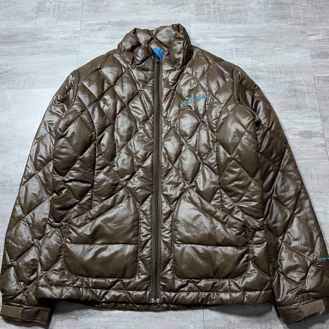 Y2K Columbia ダウンジャケット 光沢 キルティング 短丈 茶 M - メルカリ