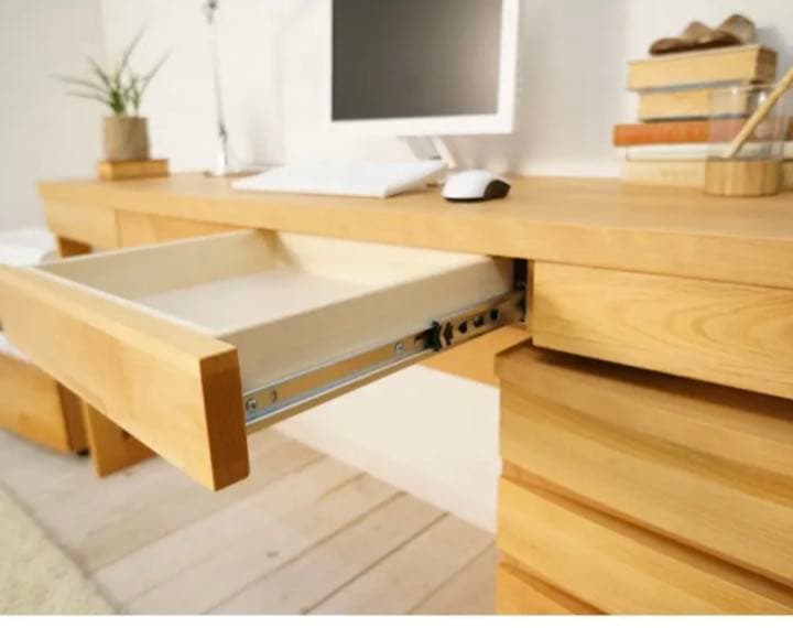 アルダー天然木　アールデザインデスクシリーズ　デスク