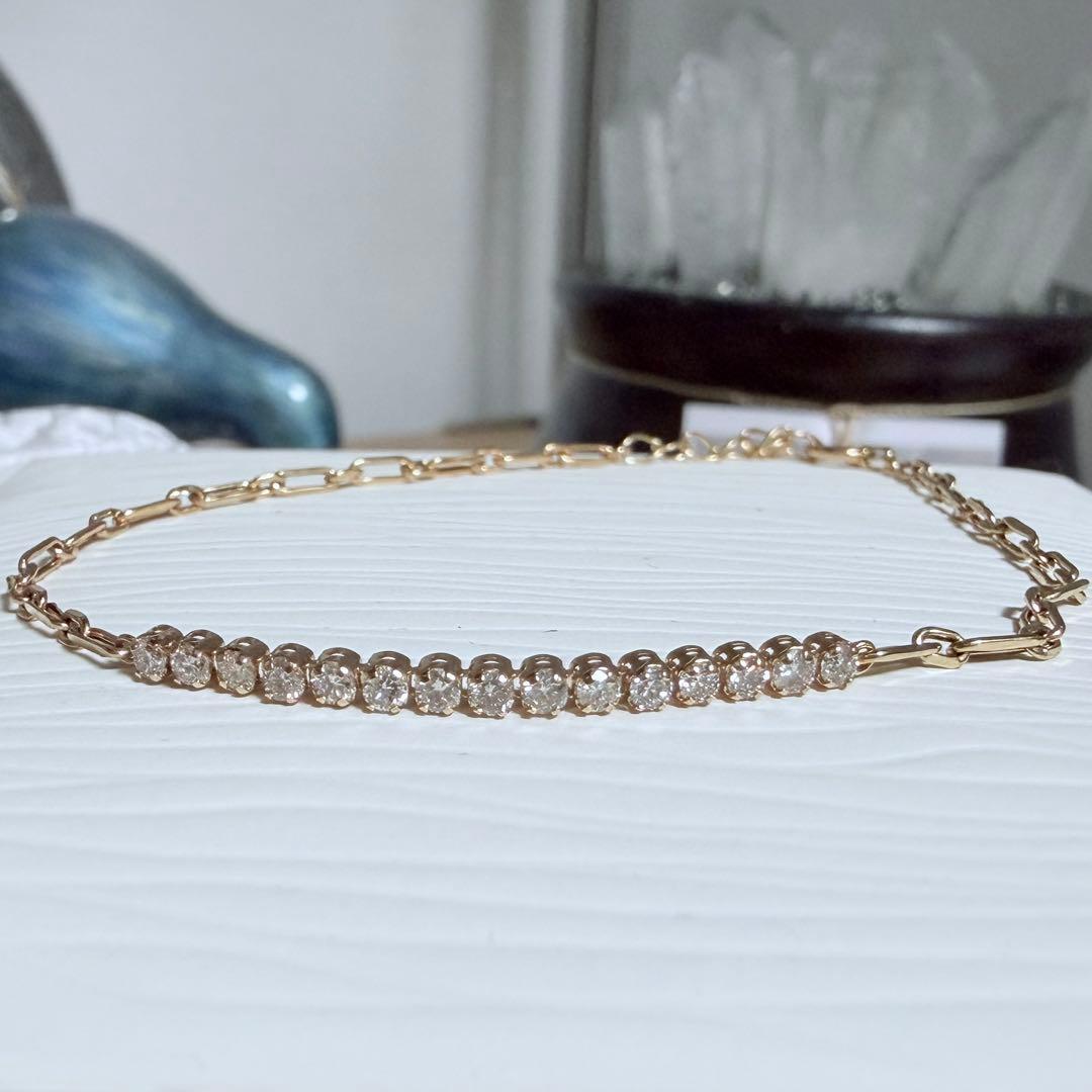 新品同様！ K18 D0.31ct 18cm ダイヤモンド クリップ テニス