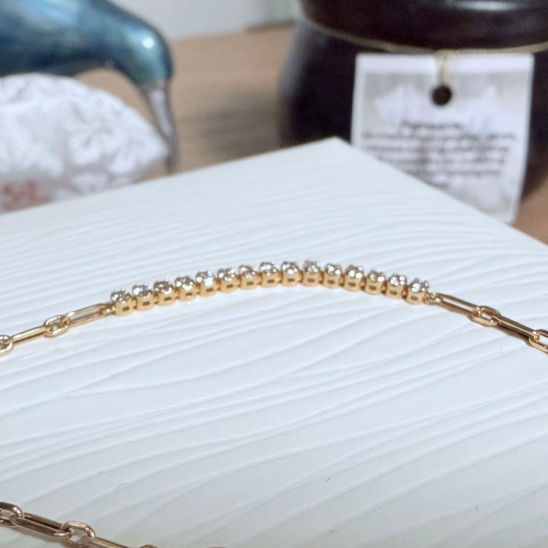 新品同様！ K18 D0.31ct 18cm ダイヤモンド クリップ テニス