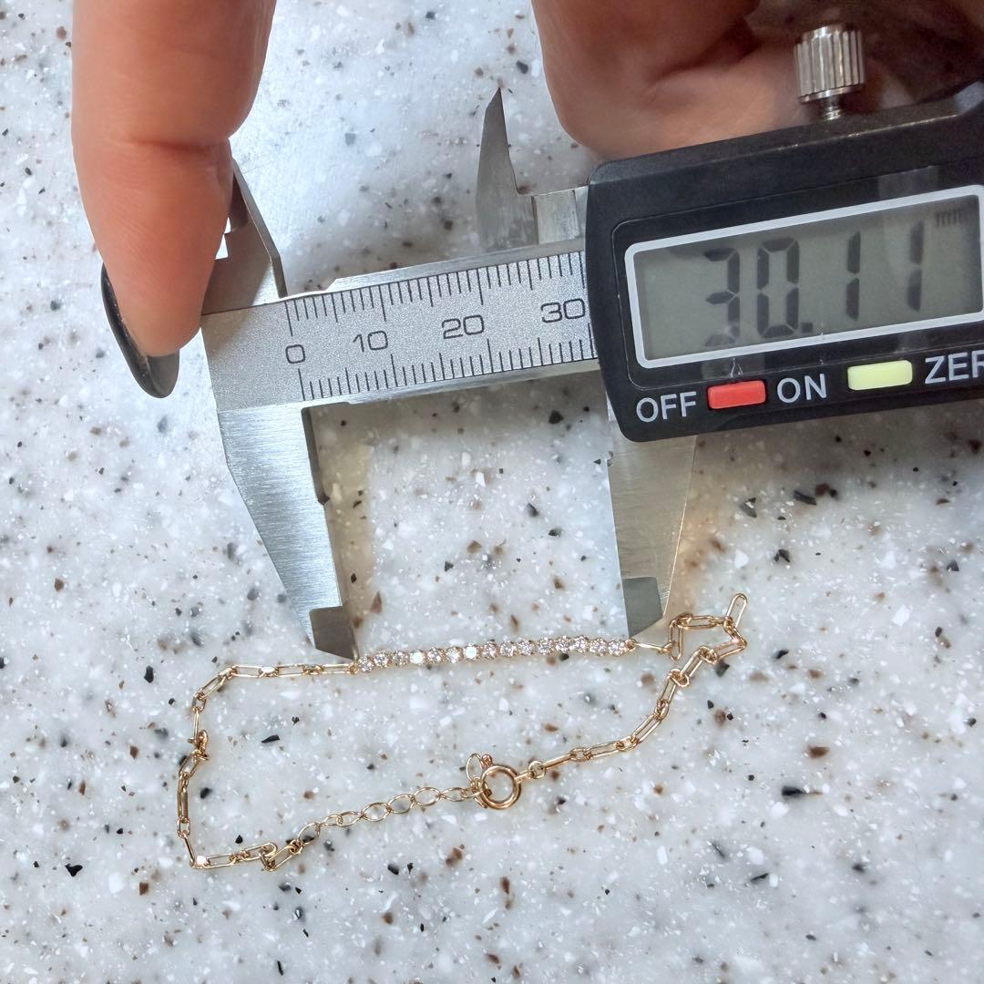 新品同様！ K18 D0.31ct 18cm ダイヤモンド クリップ テニス