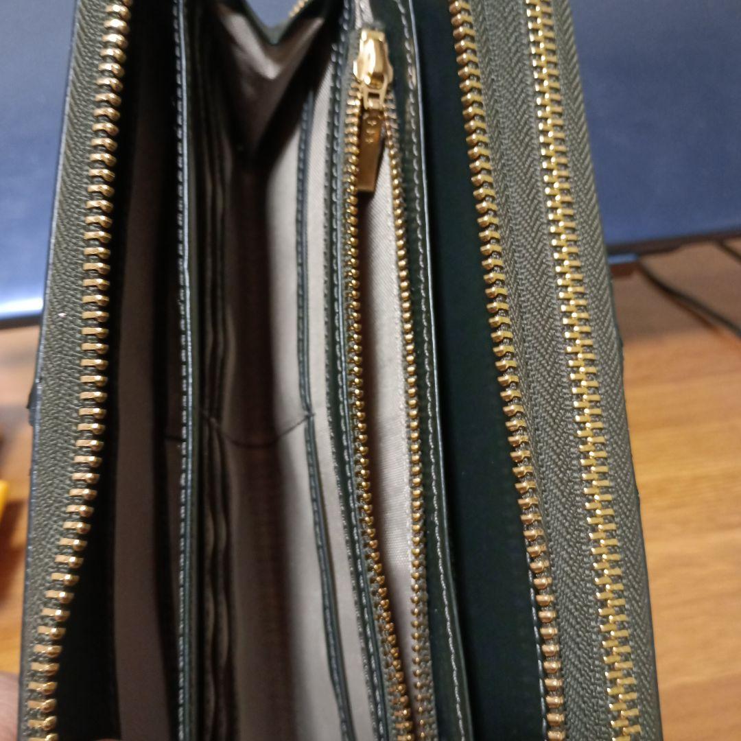 黒川鞄店 グリーンコードバン 長財布 ゴールドファスナースマホも入る