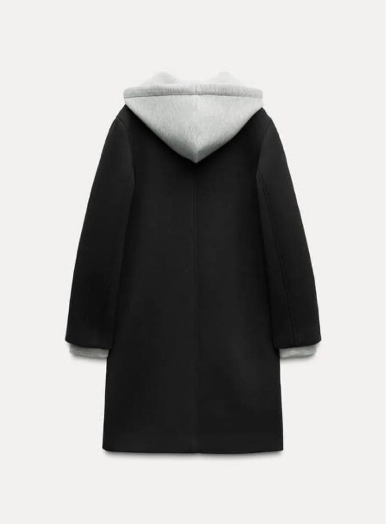ZARA】良品デタッチャブルフードコート ブラックXS 完売品 セレブ