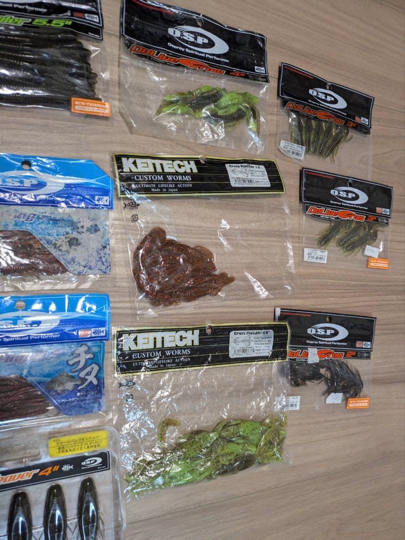 KEITECH O.S.P. クレイジーフラッパー等 ワーム52点 おまけ付き