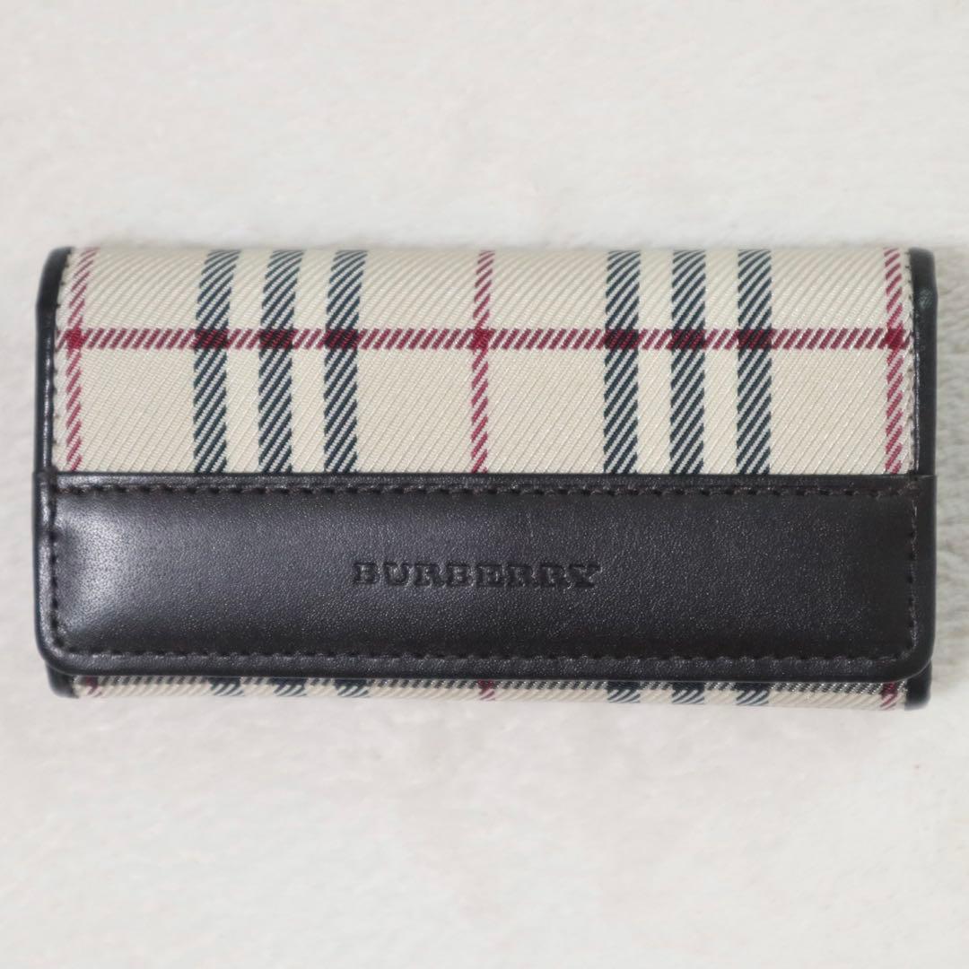 新品同様★バーバリー 5連キーケース ノバチェック ダークブラウン ユニセックス