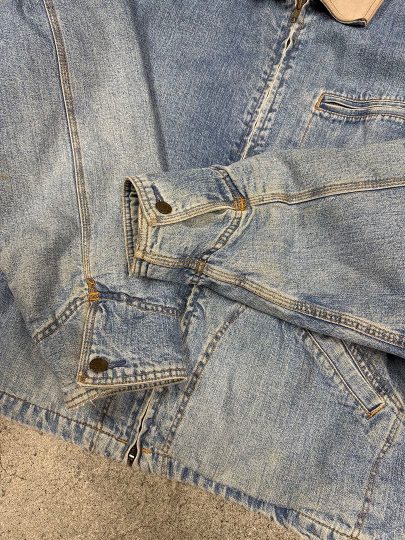 90's OLD GAP デニムデトロイトジャケット 襟レザー　191LB