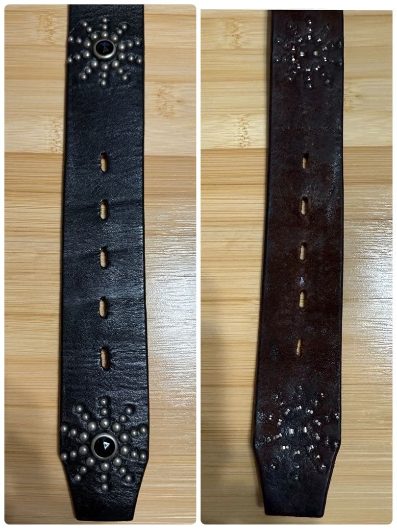 ⭐️HTC⭐️ピーナッツオーバーレイベルト⭐️スティングレイ⭐️ブラックレザー茶芯⭐️32